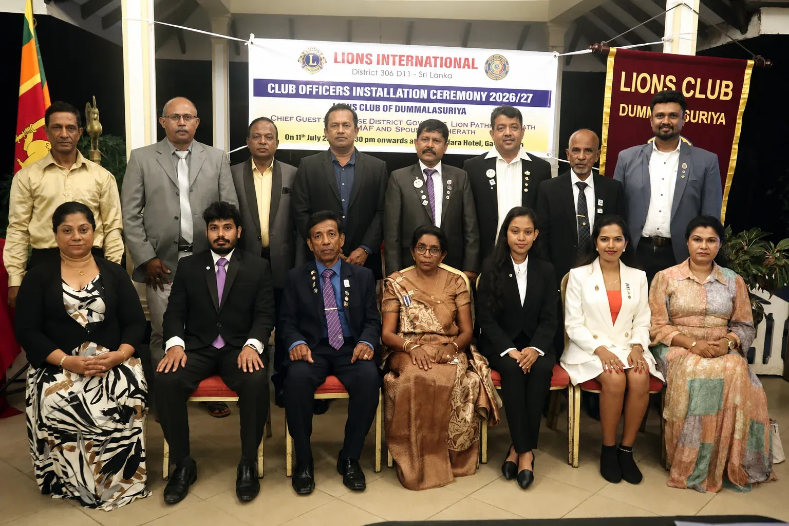 Dummalasuriya Lions officers and guests gathered at the 2026/27 club installation ceremony